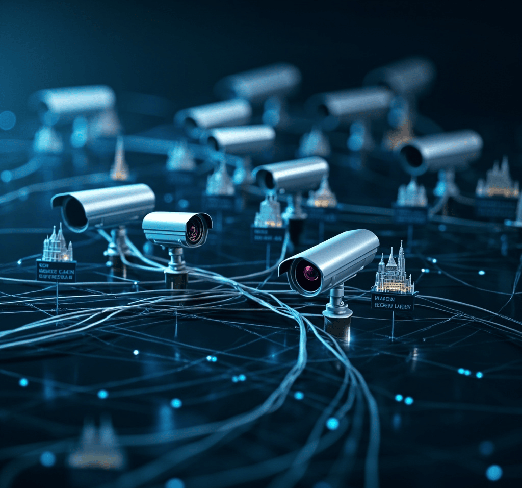 Infographic showing CCTV alarm integration and security system workflow