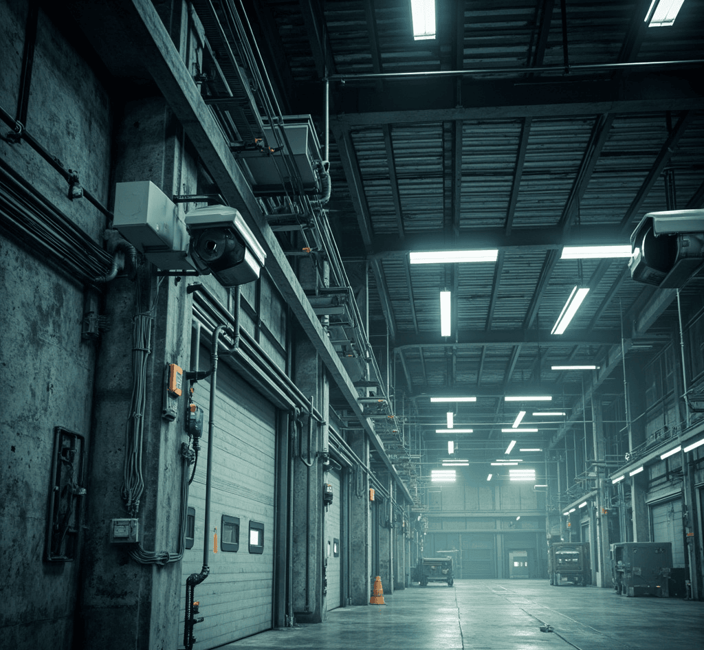 Large Western European industrial facility with security and automation infrastructure