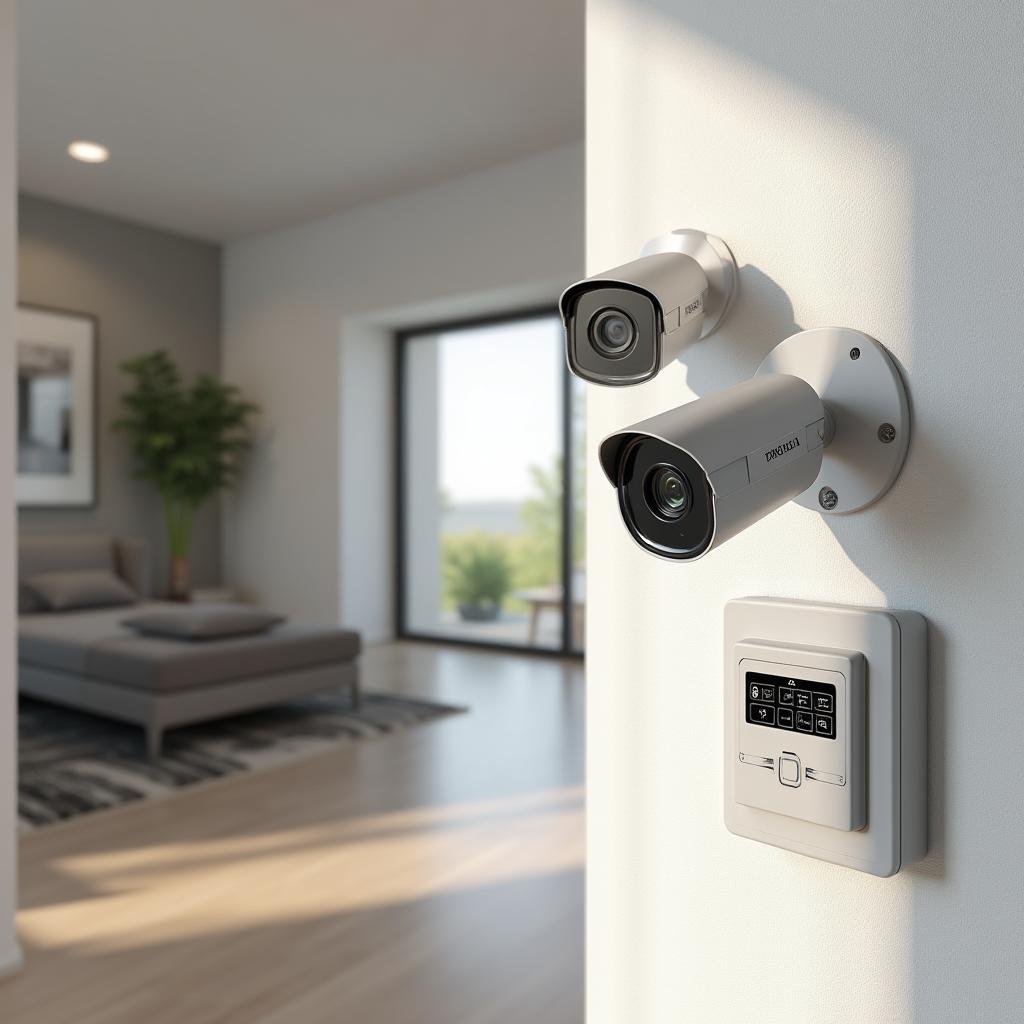 Modern European smart home with integrated automation and security systems