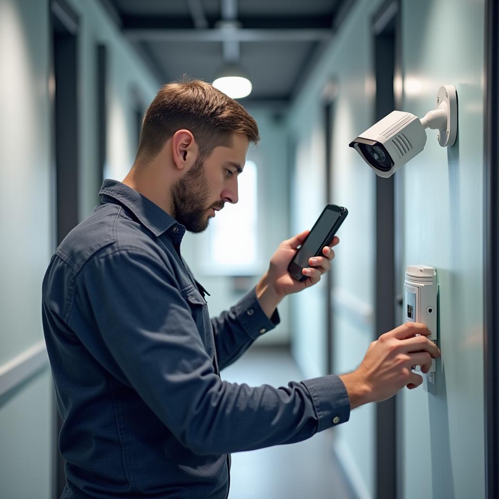 Modern European smart home with integrated automation and security systems installed