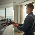 Close-up of EuroTSI-installed security camera ensuring site safety and monitoring