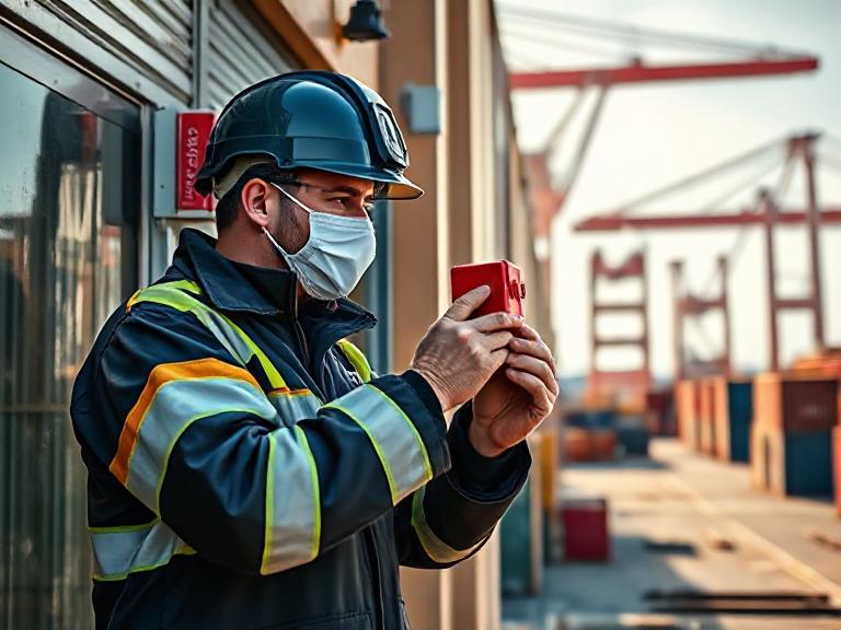 EuroTSI engineer testing alarm and surveillance system performance in control room