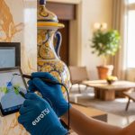 EuroTSI technician testing hotel alarm system in Palermo for safety assurance