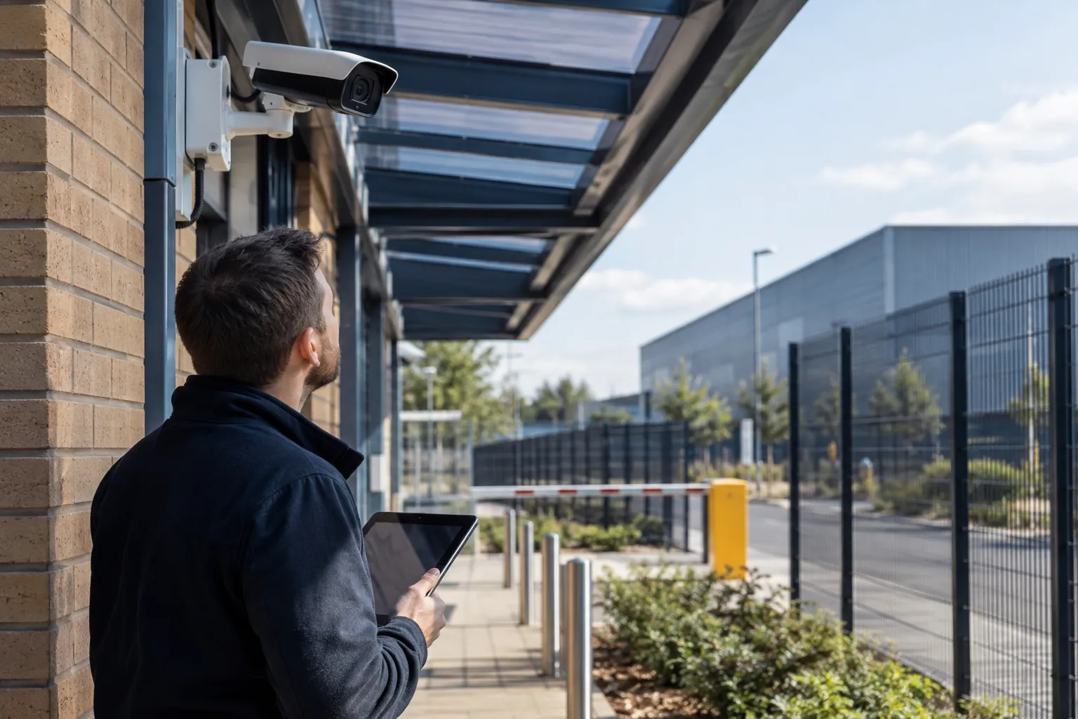Camera-system detail and commercial environment — AI CCTV for UK Commercial Security: Smarter Perimeter Detection and GDPR Compliance