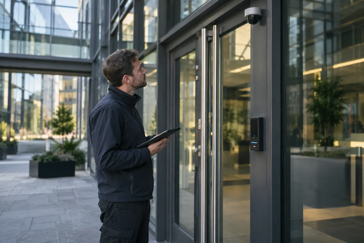 Camera-system detail and commercial environment — Enhancing UK Commercial Security with Integrated Access Control and AI CCTV