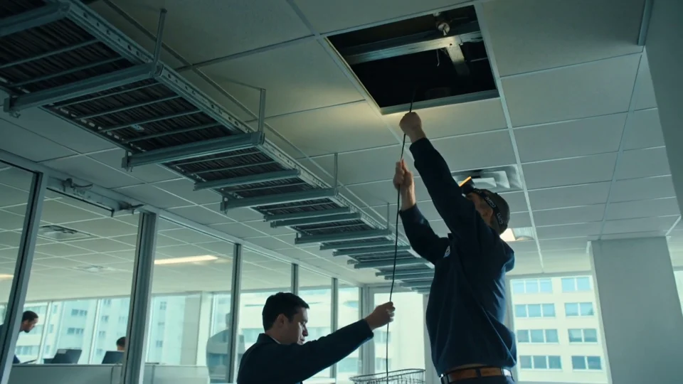 Illustrative property / facilities management work: checking overhead service routes