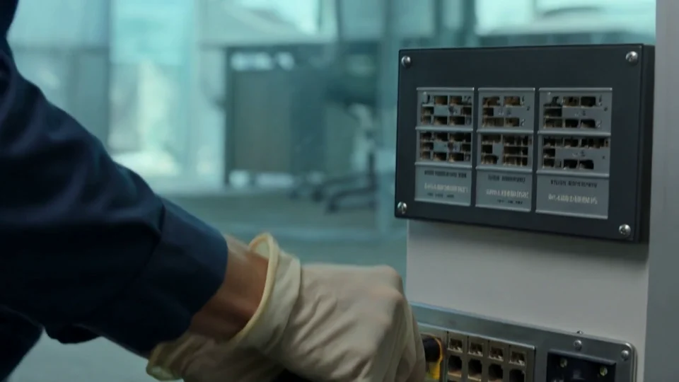 Illustrative offices & commercial buildings work: preparing wall-mounted equipment
