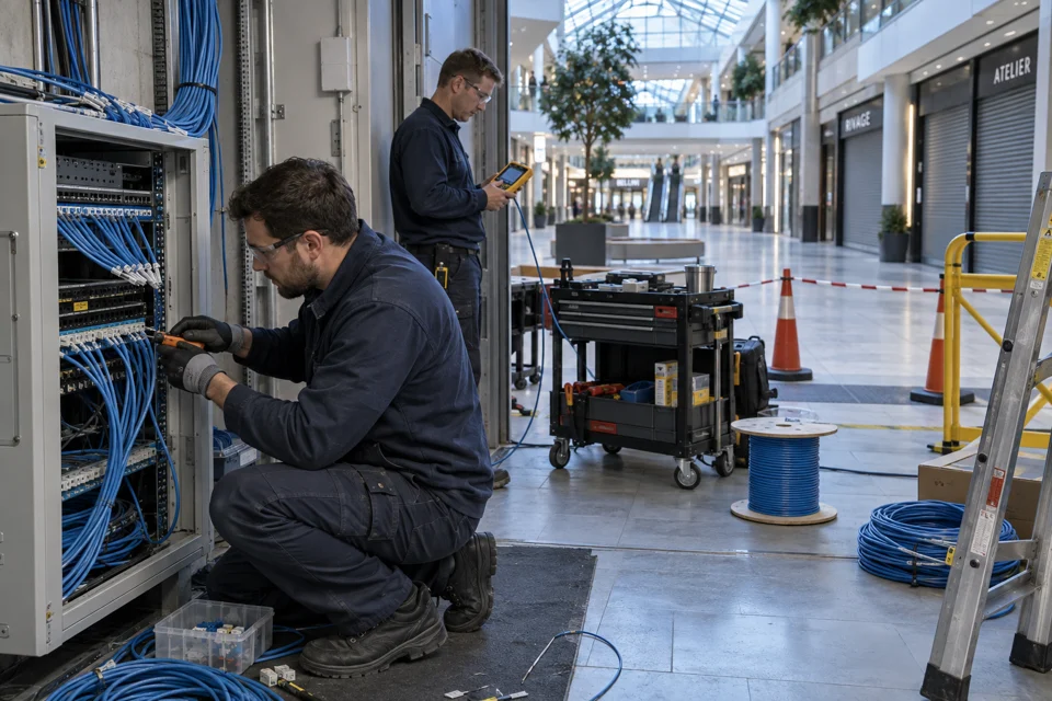Illustrative shopping centres site preparation and installation work