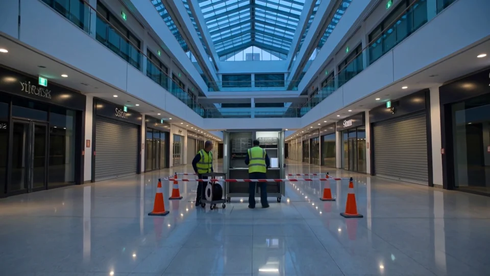 Illustrative shopping centres work: a controlled installation work area